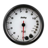 Holley Gauge Tachometer Stanalone Style Analog 0-10 000 RPM 4 1/2 in. White Face Electrical HL26-618W
