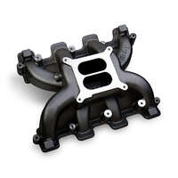 Holley Intake Manifold LS Dual Plane Mid Rise Aluminium Black Ceramic Coated Square Bore Chevy 5.7 6.0L HL300-130BK