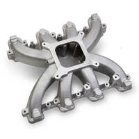 Holley Intake Manifold Aluminium Natural Square Bore Flange Holden Chevrolet Small Block LS Fits LS1/LS2/LS6 Heads HL300-132