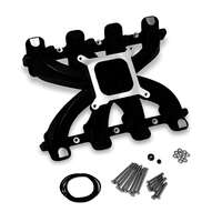Holley Intake Manifold LS Dual Plane Mid Rise Aluminium Black Ceramic Coated Square Bore Chevy V8 LS HL300-132BK