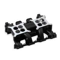 Holley Intake Manifold LS Dual Plane Aluminium Black Ceramic Coated Dual Square Bore Chevy LS HL300-133BK