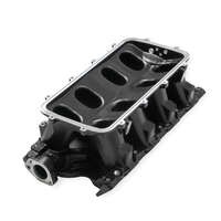 Holley Intake Manifold Base 351W for Ford Hi-Ram Carbureted Base Only Tunnel Ram Style Aluminium Black 11.320 in. Height for Ford 5.8L HL300-243BK