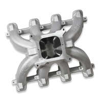 Holley Intake Manifold LS Split Design Carbureted Single Plane Aluminium Natural 4-barrel Square Bore Chevy 4.8L 5.3L 5.7L 6.0L Cathedral P HL300-256