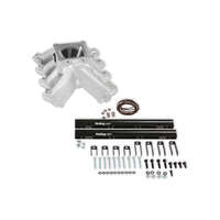 Holley Intake Manifold EFI Split Single Plane 7.32 /7.32 in. Height 2500-7000 RPM GM SB Gen III/IV (LS) Satin HL300-294