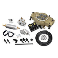 Sniper EFI Sniper Fuel Injection System Stealth 4150 Master Kit Gold Throttle Body 4150 Flange Four 100 lbs./hr Injectors Kit