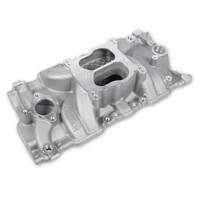 Weiand Intake Manifold Carb Low Rise 3.50/4.50 in. Height Idle-5500 RPM For Chevrolet SB Gen I Satin Each