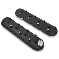 Holley Black Satin Aluminium Valve Covers Suit GM LS Series V8 241-91