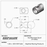 Hephner Nerf / Bumper Bar Spud 4130 Chromoly