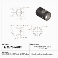 Hephner Rear Bumper Spud 4130 Chromoly