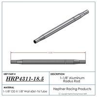 Hephner Polished Aluminium Radius / Swedge Rod 18.5" L X 1-1/8" O.D X 5/8"
