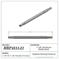 Hephner Polished Aluminium Radius / Swedge Rod 21" L X 1-1/8" O.D X 5/8"