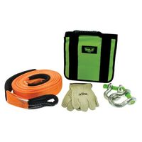 Hulk 4x4 Essential Recovery Kit 8000kg 9-Metre Snatch Strap Shackles Gloves HU100K