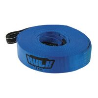Hulk 4x4 Premium Recovery Winch Extension Strap 60mm x 18m 5000kg Blue Polyester HU1021P