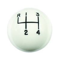 Hurst Classic Shifter Knob 4 Speed White High Gloss 3/8"-16 Thread Size