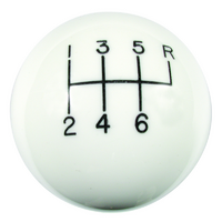Hurst Classic Shifter Knob 6 Speed White High Gloss 3/8"-16 Thread Size