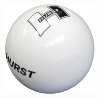 Hurst Replacement Shifter Knob Round White Plastic with Hurst Logo