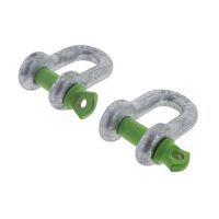 Hulk 4x4 Recovery D Shackle 2-Pack For Snatch Strap 8mm 750kg Galvanised HU2008