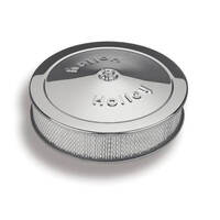 Holley Air Cleaner 14 in. Dia. 3 in. Height White Paper Chrome Stamped Steel HY120102