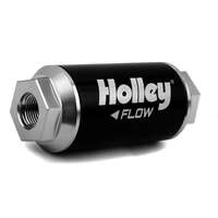 Holley Fuel Filter Inline Billet Aluminium Paper 10 Microns 175 GPH -8 AN O-ring Female Threads HY162554