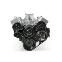 Holley Accessory Drive System Mid-Mount Serpentine A/C P/S LT1 Style Alternator/Water Pump Belt Hardware Natural Chevrolet Big Block Kit HY20242