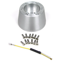 ididit 6-Bolt Steering Wheel Adapter with Horn Wire Brushed ALuminium Finish