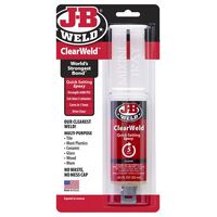 JB Weld Clear Weld Quick Setting Epoxy Repair Bonding Glue Syringe 4400PSI 50112