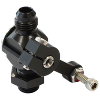 Kinsler DSR Pump Mount Shut-Off Valve Inlet: -6AN Male With Nut & O-Ring, Outlet -6AN Male Flare