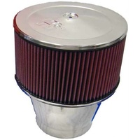 K&N S/S Velocity Stack Air Cleaner Holley 5-1/8 Neck With 9 x 5 Element