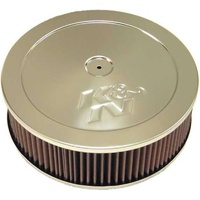 K&N Chrome Custom Air Cleaner Filter 11 x 3-1/2" Neck Size 7-5/16" 186mm