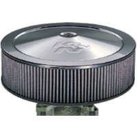 K&N Chrome Custom Air Cleaner Filter 14 x 4" Neck Size 5-1/8 in 130mm