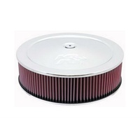 K&N Chrome Custom Air Cleaner Filter 14 x 4" Neck Size 5-1/8" 130mm KN60-1440