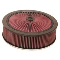 K&N Custom Air Filter Assembly 14 OD x 4" H Neck Size 7-5/16" Dominator