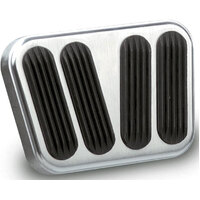 Lokar Brake/Clutch Pad with rubber Brushed Billet Aluminium 1955-1957 Chevy