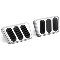 Lokar Clutch and Brake Pad Rubber Brushed Aluminium 1964-1970 for Ford Mustang