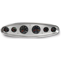 Lokar Oval Dash Insert 6 Gauge Polished Auto Meter Traditional & Moon Gauges