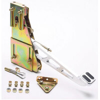 Lokar Foot Brake with Windowed Arm & Rubber Insert Brushed Billet Aluminium