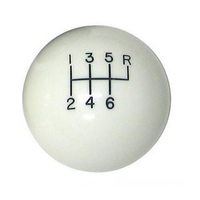 Lokar 6-Speed White 2" Gear Knob 3/8-24 & 3/8-16 Thread LK-SK-6875