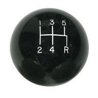 Lokar 5-Speed Black 2" Gear Knob 3/8-24 & 3/8-16 Thread LK-SK-6876