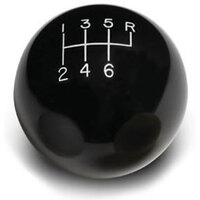 Lokar 6-Speed Black 2" Gear Knob 3/8-24 & 3/8-16 Thread LK-SK-6877
