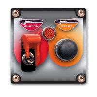 Longacre Switch Panel Aluminium Black Red Orange Push-Button Momentary Toggle Switch 40 Amp Each