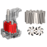 Melling Performance Helical Asymmetrical Oil Pump "Shark Tooth Pump" Suit SB Chev V8 & Pontiac 305 82-87 Uses 3/4" Pick-Up 25% More Volume