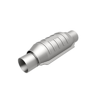 MagnaFlow Universal Stainless Steel Catalytic Converter 2.5" Inlet/Outlet 13" Overall Length 5-1/8" Wide Ceramic honeycomb