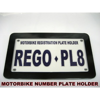 BLACK BILLET ALLOY NUMBER PLATE FRAME MOTORBIKE HARLEY SOFTAIL CHOPPER ETC
