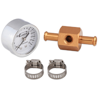 Mr Gasket Fuel Pressure Gauge Kit 0-15 PSI Gauge With 3/8" Inline Adapater