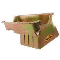 Milodon Oil Pan Steel Gold Iridite 8 qt. for Ford 351W Fits Pre-1973 Front Sump Chassis Each