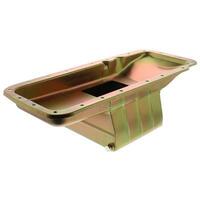 Milodon Oil Pan Steel Gold Iridite 7 qt. Mopar B/RB/Hemi A B and E Bodies External Oil Pump Each