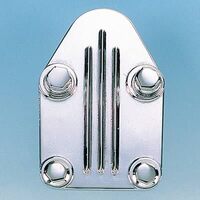 Milodon Fuel Pump Block-Off Plate Aluminium Polished Chevrolet Small Block Each