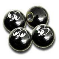 Mooneyes Valve Stem Caps Black Moon Ball (Set Of 2)