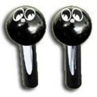 Mooneyes Door Lock Knob Black Moon Ball (Pair)