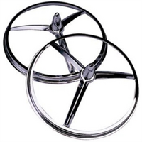 Mooneyes Chrome Missile Headlight Covers 7" O.D, Tri-Bar